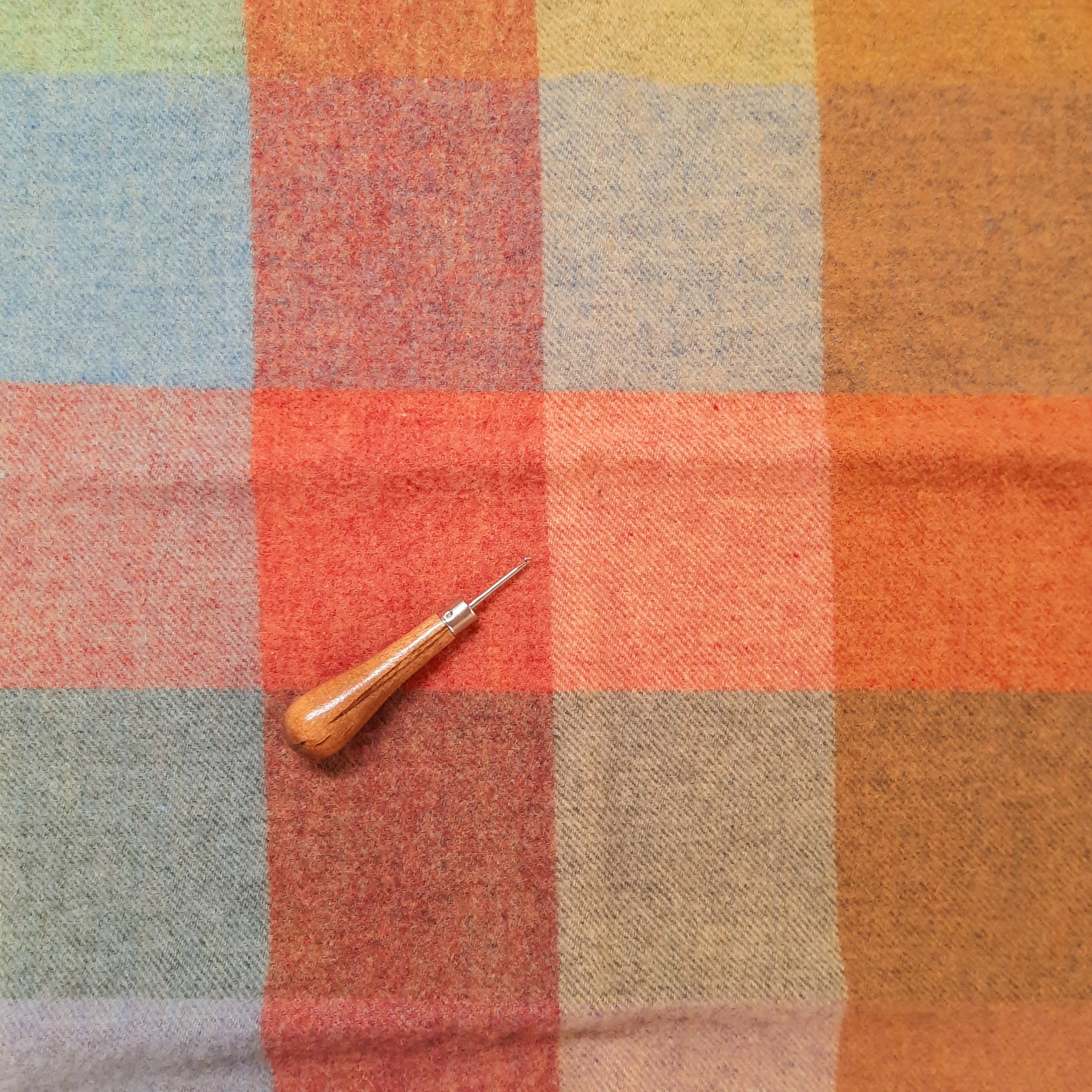 Textured Wool Fabric &quot;Garden Plaid&quot;