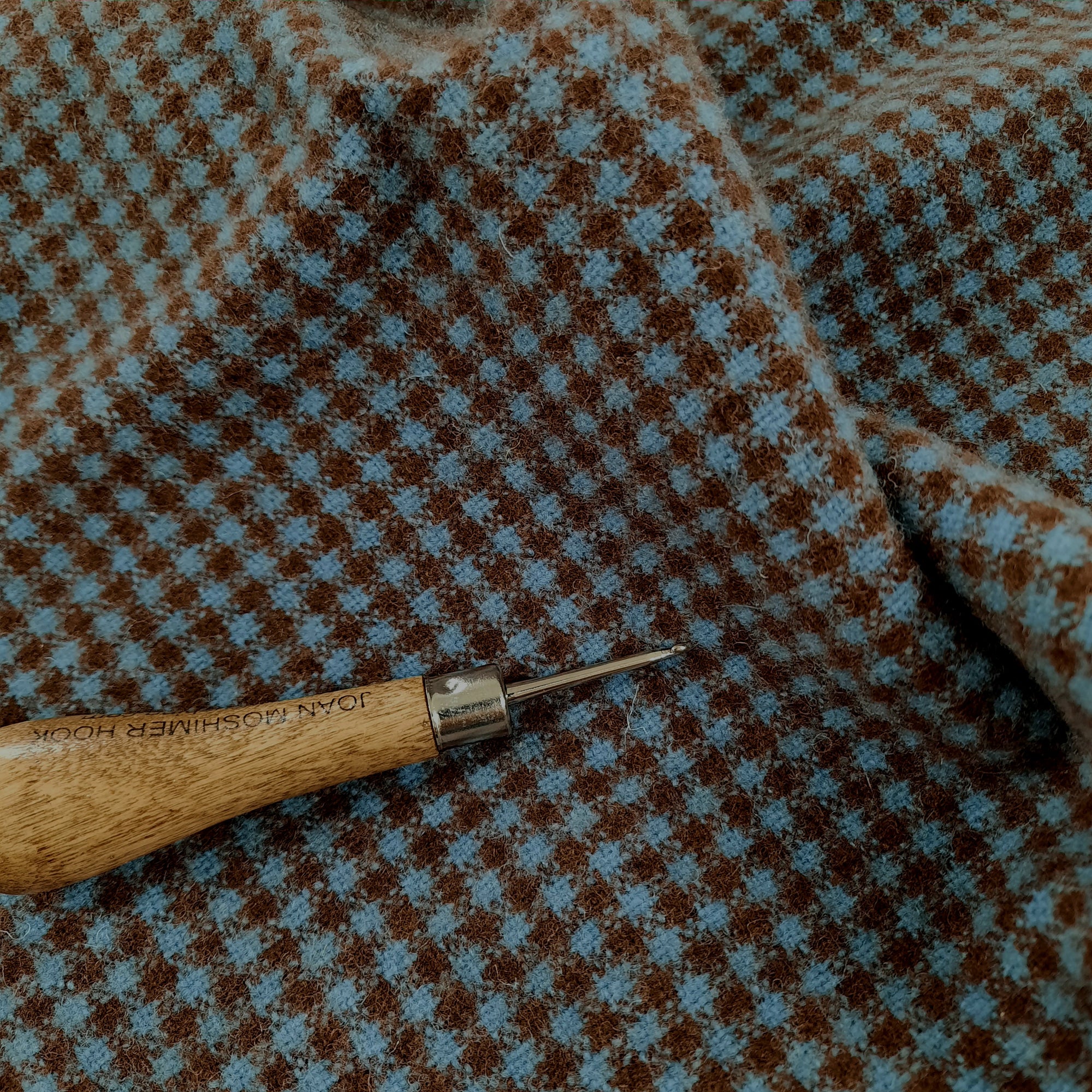 Textured Wool Fabric  &quot;Country Check&quot;