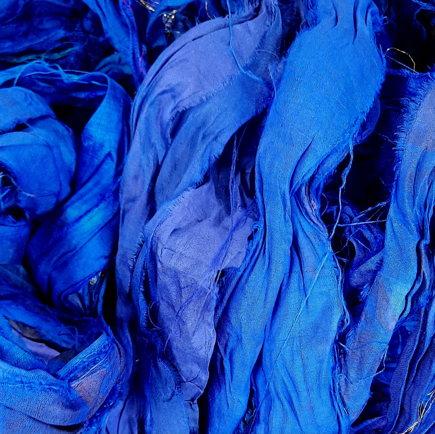 Premium Sari Silk Ribbon Sapphire