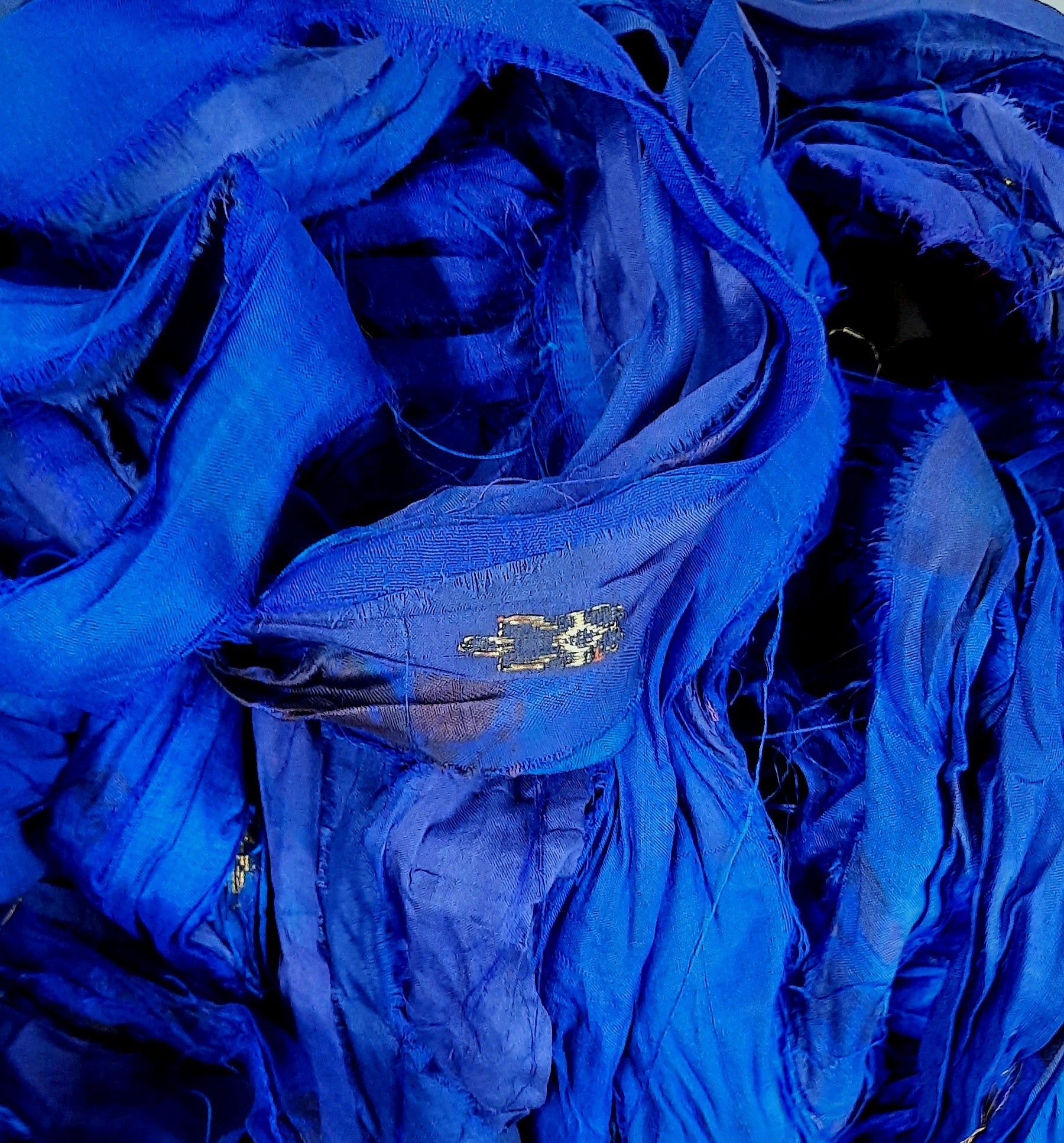 Premium Sari Silk Ribbon Sapphire