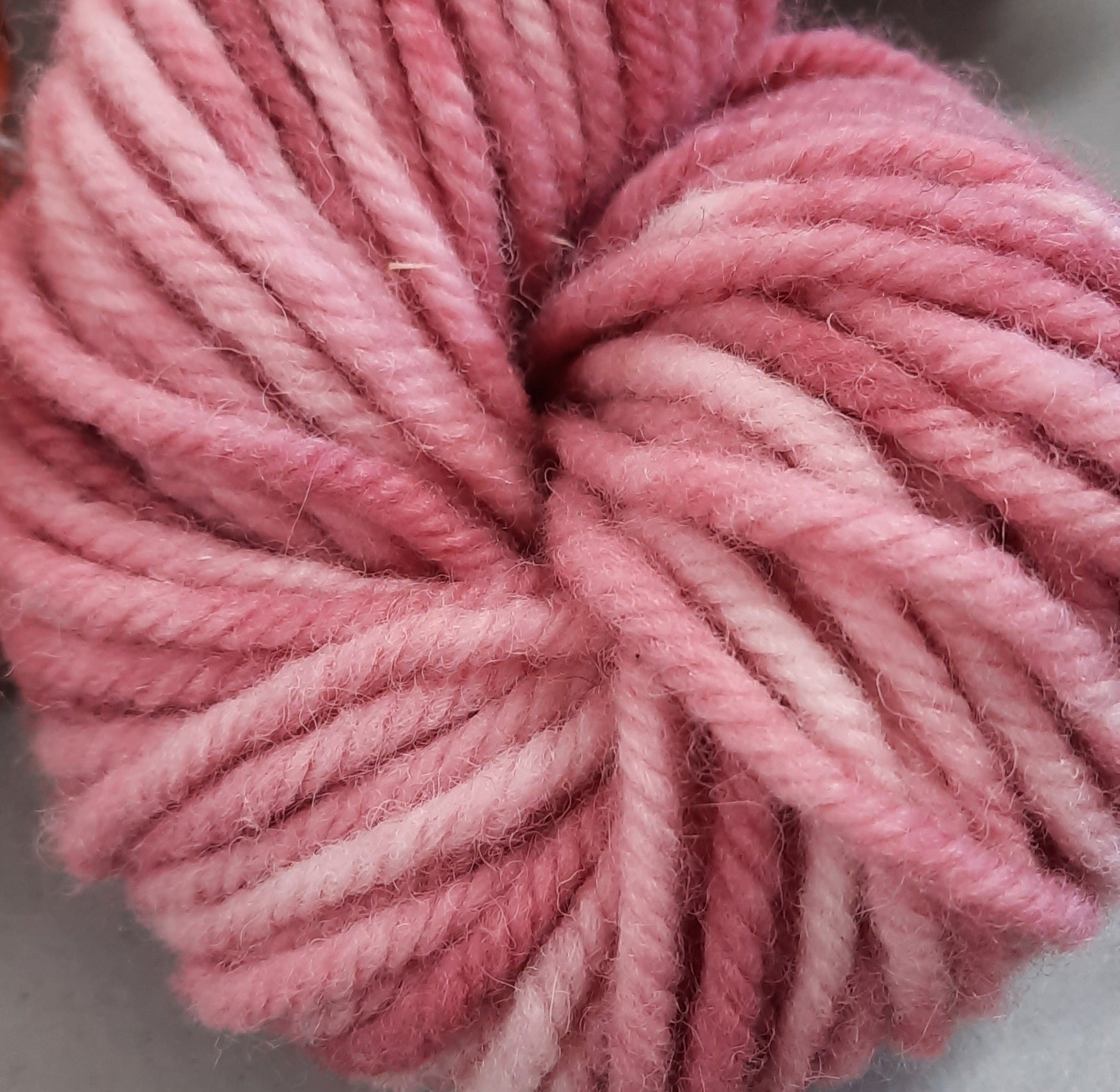 Hand-Dyed Super Bulky  (4 ply) Yarn - Raspberry Cream