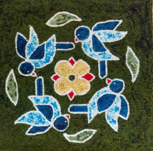 Bird Rangoli - Seaside Rug Hooking Company Pattern