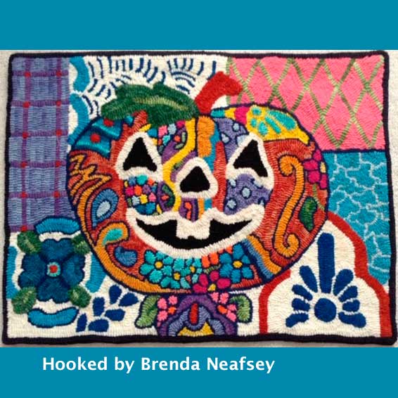 Talavera Pumpkin Pattern - Seaside Rug Hooking Company Pattern