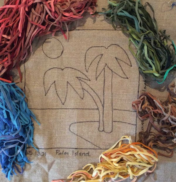 Palm Island Kit - Seaside Rug Hooking Company Kit