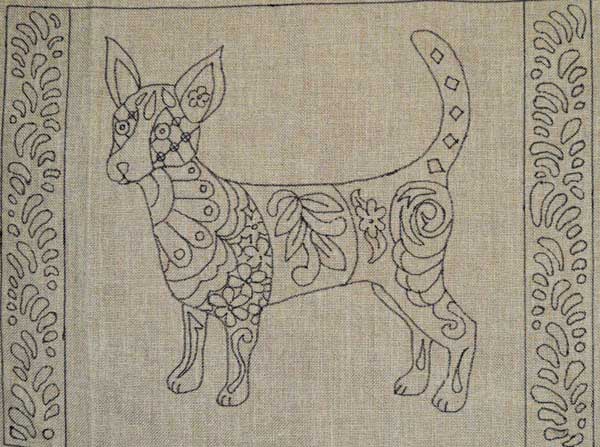 Talavera Dog Pattern - Seaside Rug Hooking Company Pattern