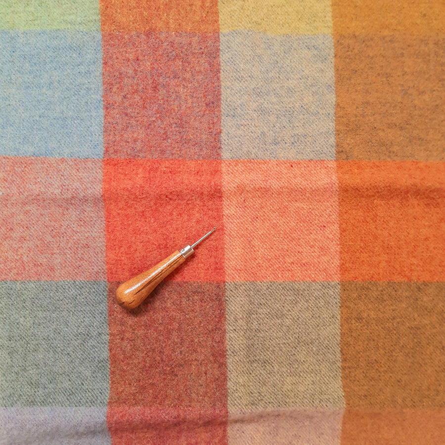 New! Textured Wool Fabric "Garden Plaid"