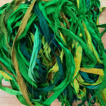 Sari Silk Ribbon "Mixed Greens"