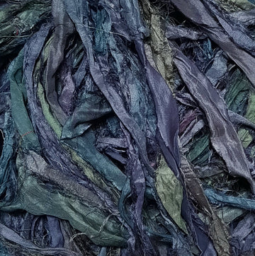 New! Premium Sari Silk Ribbon "Smoke"