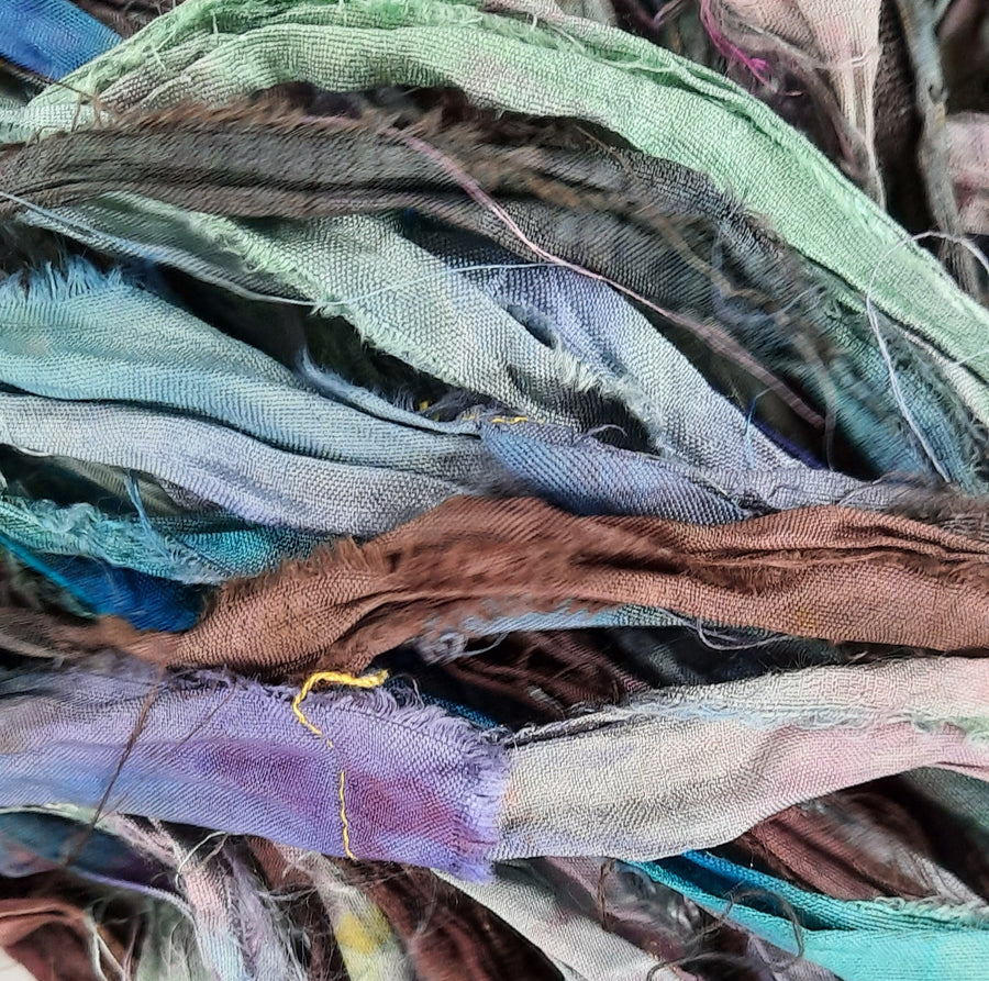 New! Sari Silk Ribbon "Woodland Fairy"