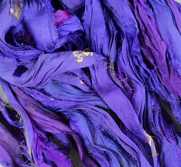 New! Premium Sari Silk Ribbon  "Violet"