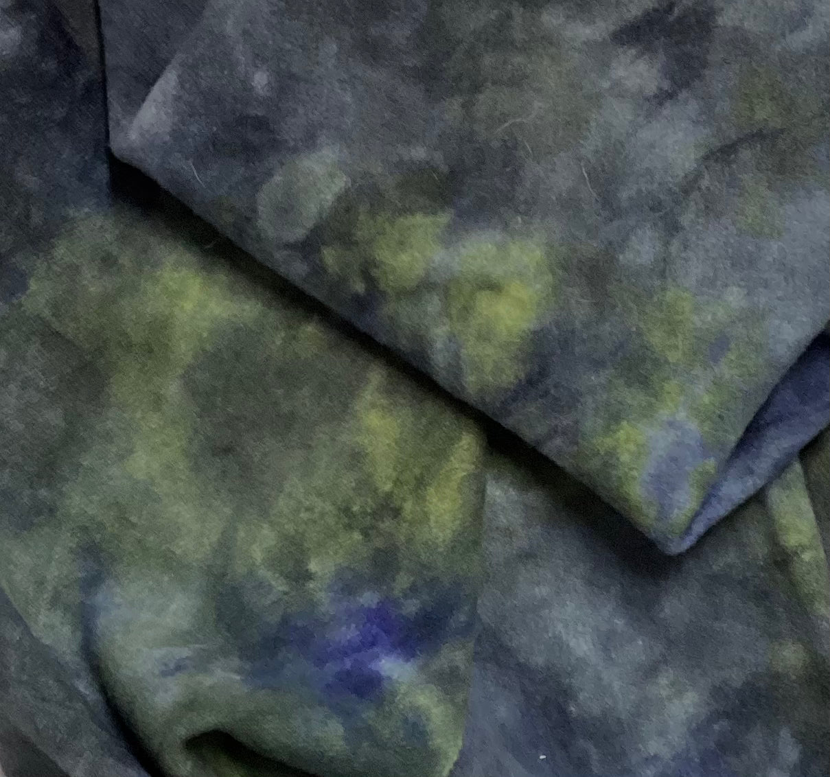 New! Hand-Dyed Wool Fat Quarter  "Moonlight Garden”