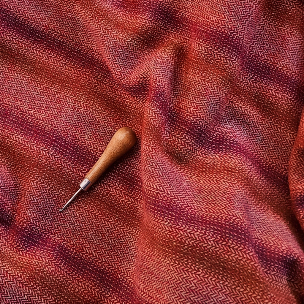 New! Textured Wool Fabric "Spice Stripe"