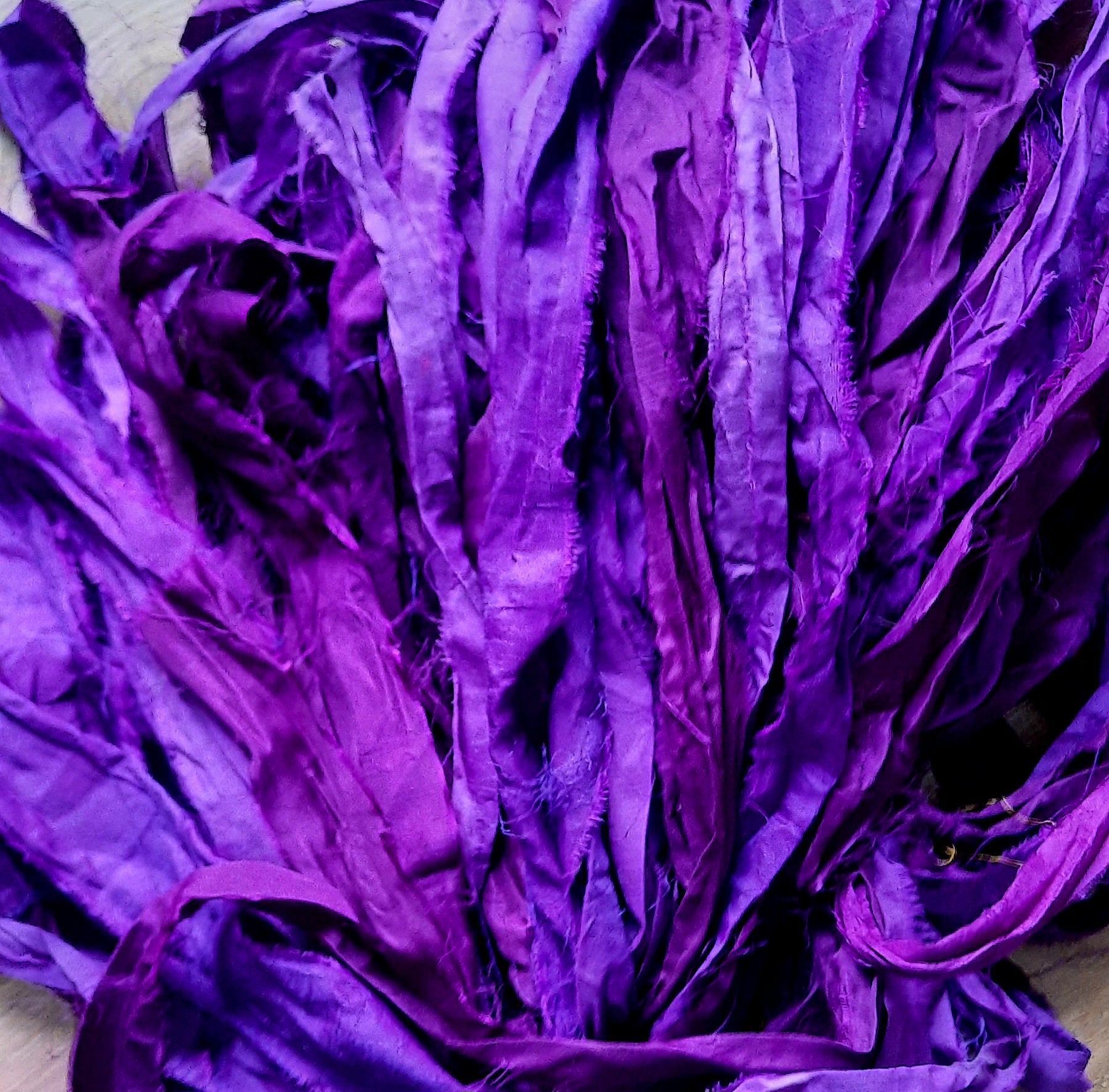 Premium Sari Silk Ribbon  "Violet"