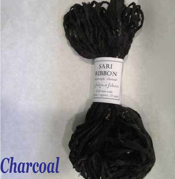 Sari Silk Ribbon Charcoal Black