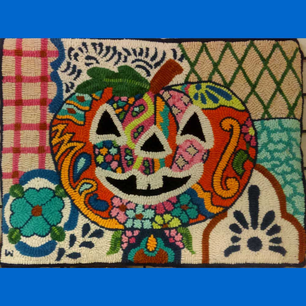 Talavera Pumpkin Pattern - Seaside Rug Hooking Company Pattern