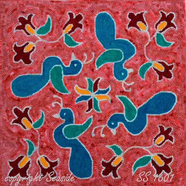 Peacock Rangoli Kit with Pattern and Wool Strips