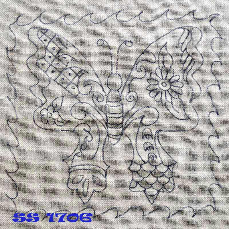Talavera Butterfly Pillow - Seaside Rug Hooking Company Pattern