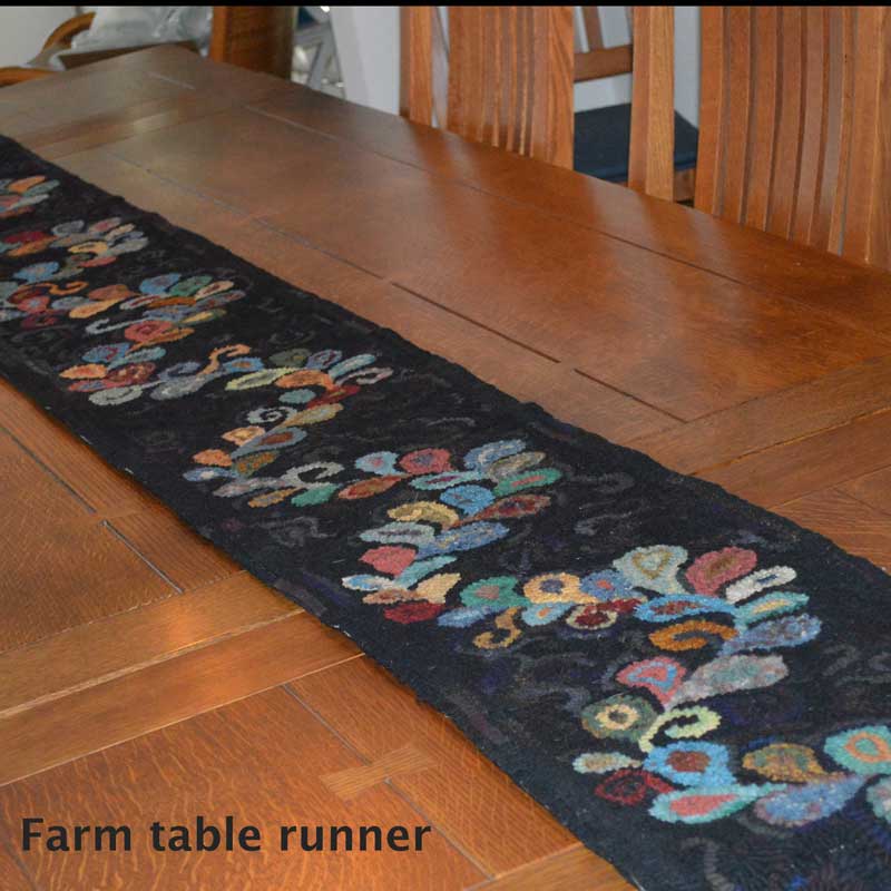 Farm table runner - Seaside Rug Hooking Company Pattern