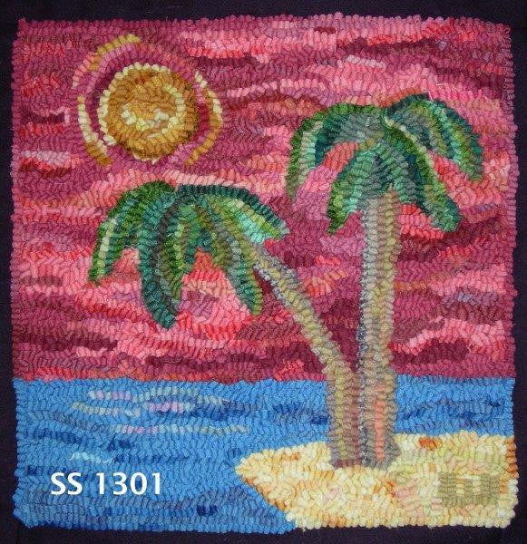 Palm Island Kit - Seaside Rug Hooking Company Kit