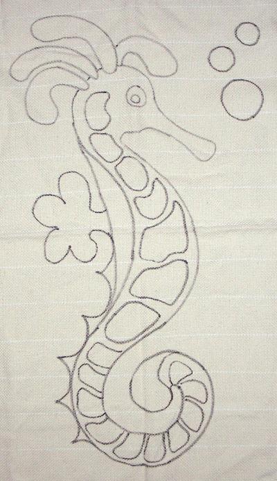 Singular Seashorse - Seaside Rug Hooking Company Pattern