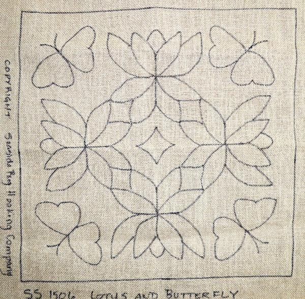 Lotus and Butterfly Rangoli - Seaside Rug Hooking Company Pattern