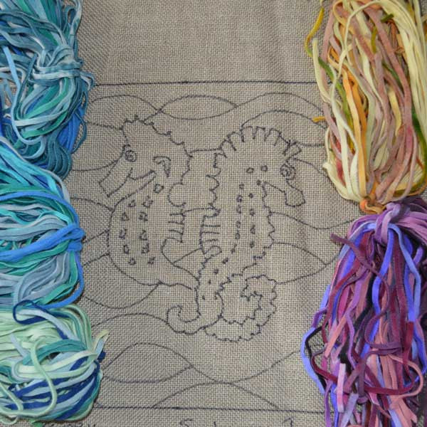 Seahorses Two Kit - Seaside Rug Hooking Company Kit