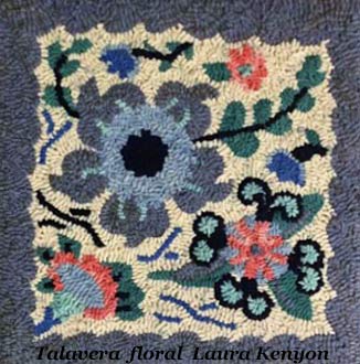 Talavera Floral Pilllow - Seaside Rug Hooking Company Pattern