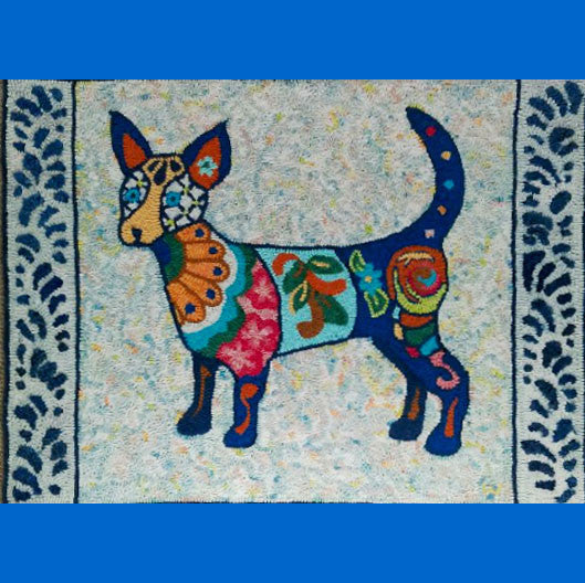 Talavera Dog Pattern - Seaside Rug Hooking Company Pattern