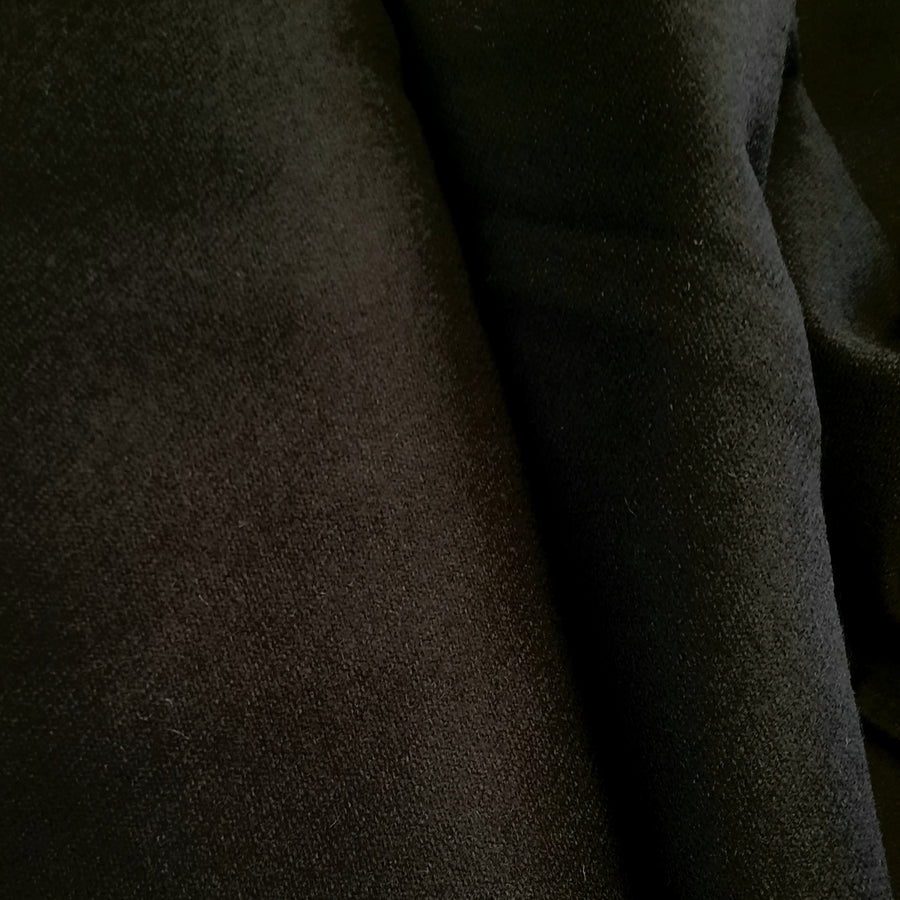 Solid Wool Fabric - Flat Black