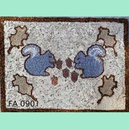 Two Squirrels - Seaside Rug Hooking Company Pattern