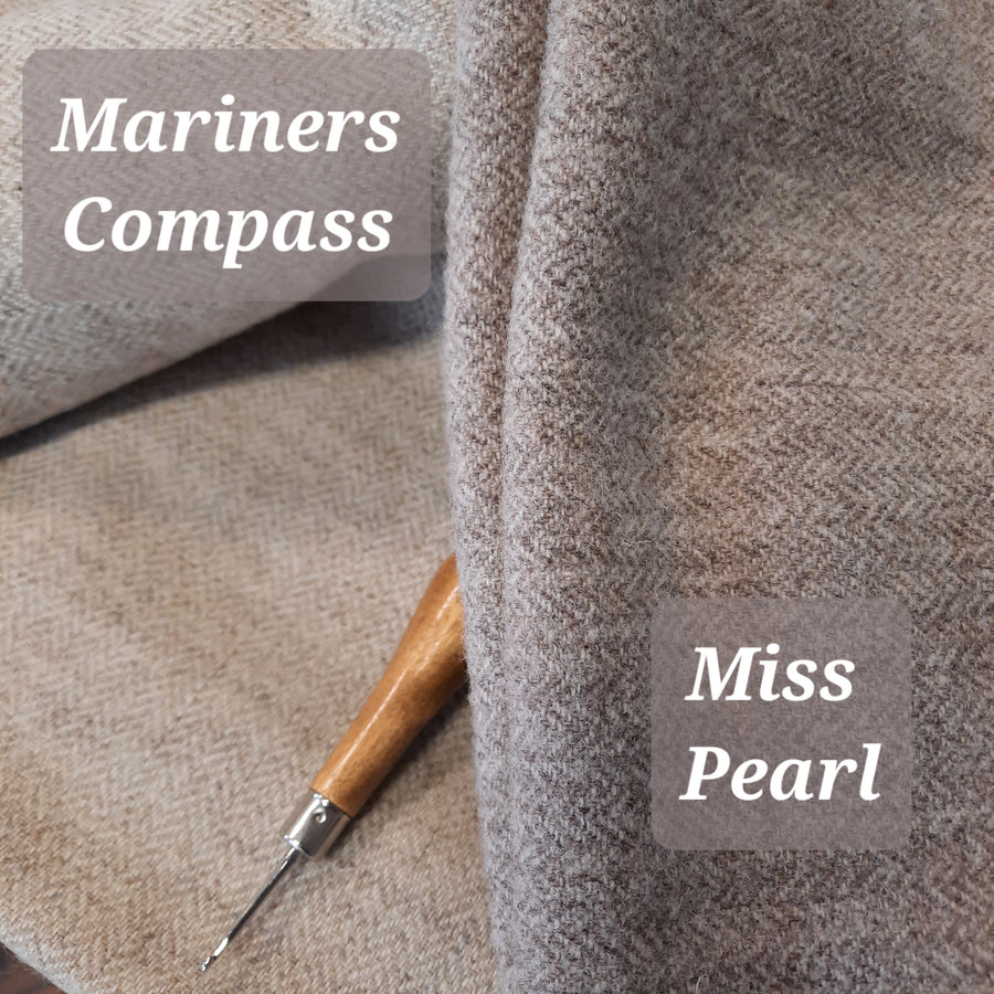 Textured Wool Fabric  "Mariners Compass"