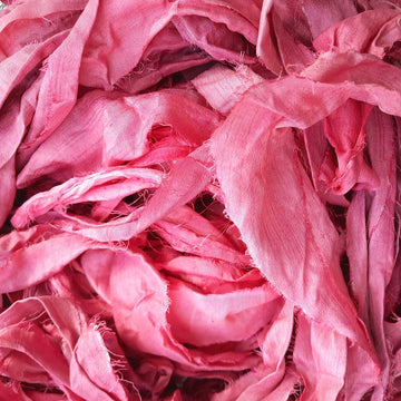 Premium Sari Silk Ribbon Coral