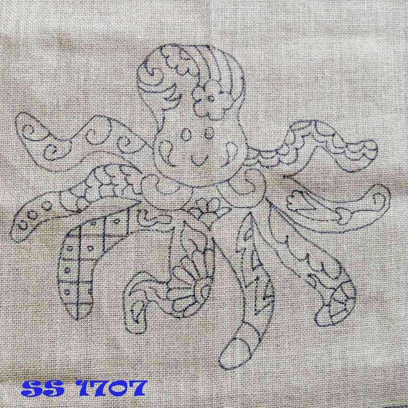 Talavera Octopus Pilllow - Seaside Rug Hooking Company Pattern